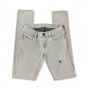 diesel light grey low waist skinny jeans size 25